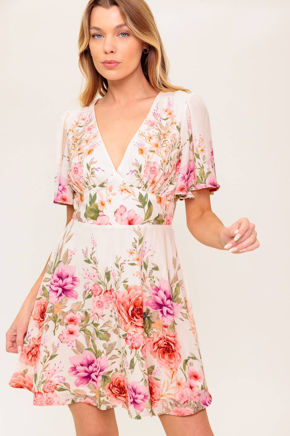 THE WORLD AWAITS LIGHT PINK WOVEN MINI DRESS Flying Tomato